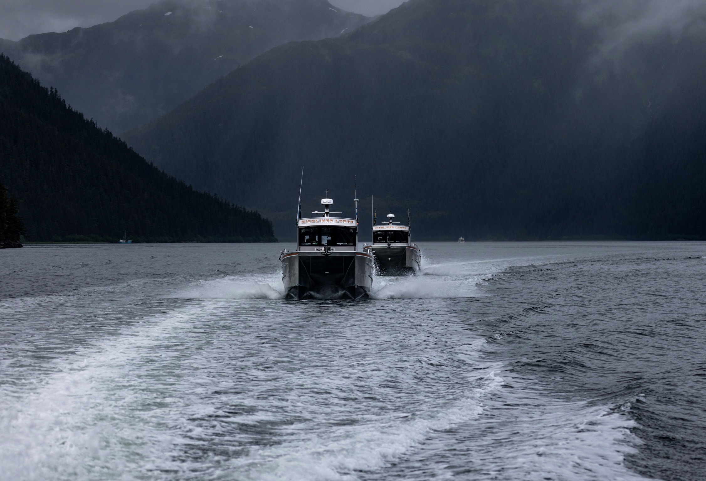 Fishing boat on calm Southeast Alaska waters